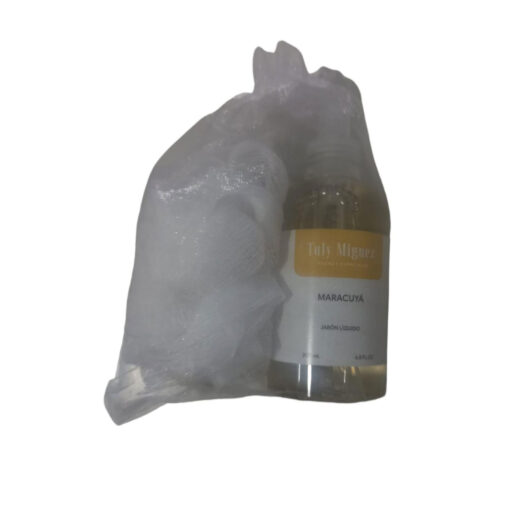 Set Regalo Esponja Exfoliante + Jabón Líquido Tuly Miguez  Azahares y Mandarina X 1 U