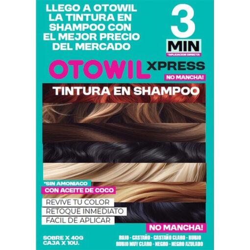 Tintura en Shampoo Otowil Xpress Rojo X 40 Gr - Imagen 3