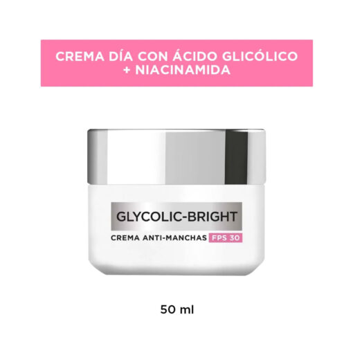 Crema Anti Manchas Loreal Paris Glycolic Bright Dia FPS 30 X 50 Ml - Imagen 3