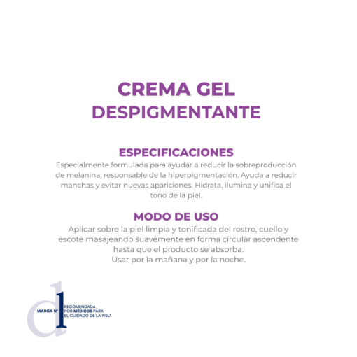 Crema Gel Facial Dermaglós  Despigmentante X 50 Ml - Imagen 4