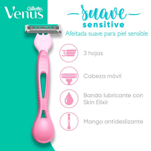 Máquina de Afeitar Gillette Venus Sensitive X 2 U - Imagen 5