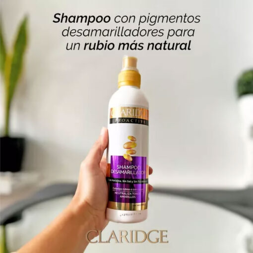 Shampoo Claridge Desamarillador Keratina X 300 Gr - Imagen 2