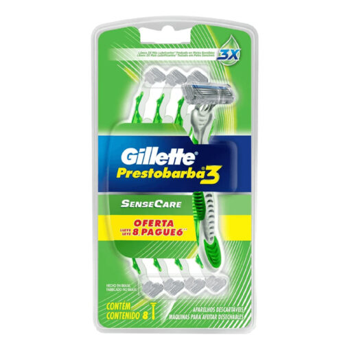 Máquina de Afeitar Gillette Prestobarba 3 Sensitive X 8 U - Imagen 6