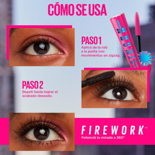 Máscara de Pestañas Maybelline Lash Sensational Firework Washable X 1 U - Imagen 7