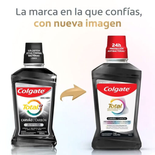 Enjuague Bucal Colgate Total Prevención Activa Carbón Zero X 500 Ml - Imagen 4