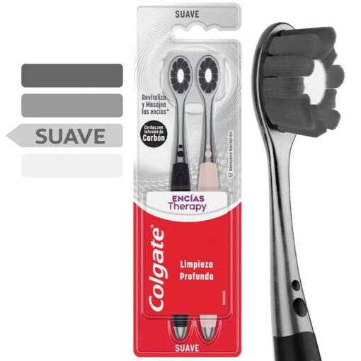 Cepillo de Dientes Colgate Encías Therapy Carbón Ultra Suave X 2 U - Imagen 2