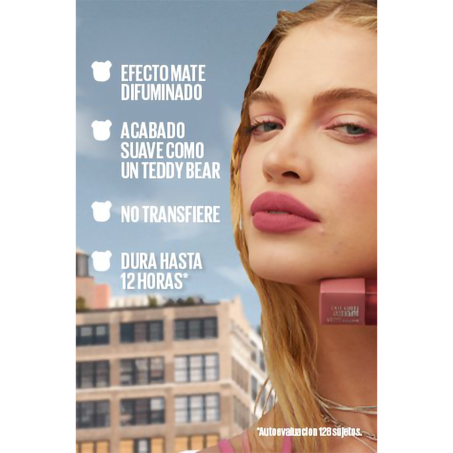 Labial Líquido Tinta Maybelline SuperStay Teddy Tint 55 KneeHigh X 5 Ml - Imagen 4