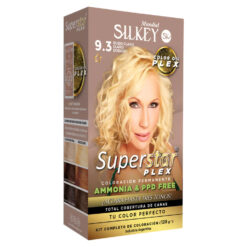 Tintura Permanente En Kit Silkey Superstar Plex 9,3 Rubio Claro Claro Dorado X 1 U