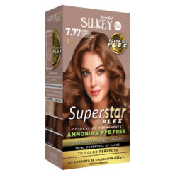Tintura Permanente En Kit Silkey Superstar Plex 7,77 Rubio Mediano Chocolate X 1 U