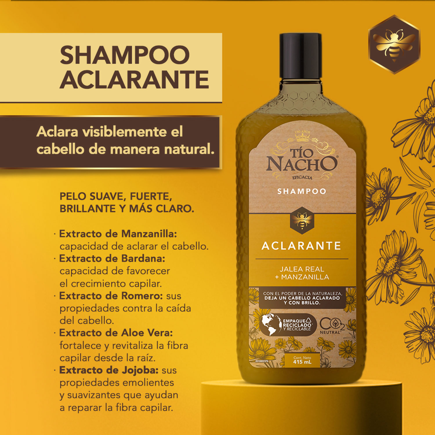 Shampoo Tio Nacho Aclarante X 415 Ml - Imagen 3