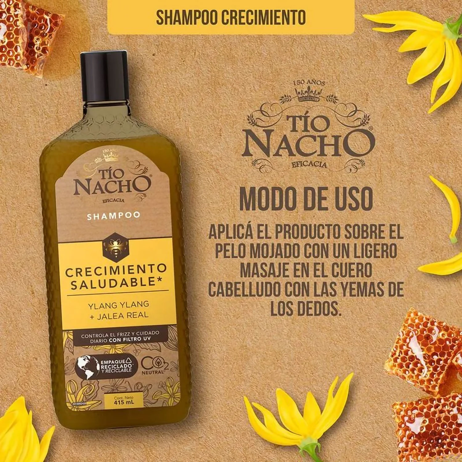 Shampoo Tio Nacho Crecimiento Saludable X 415 Ml - Imagen 5