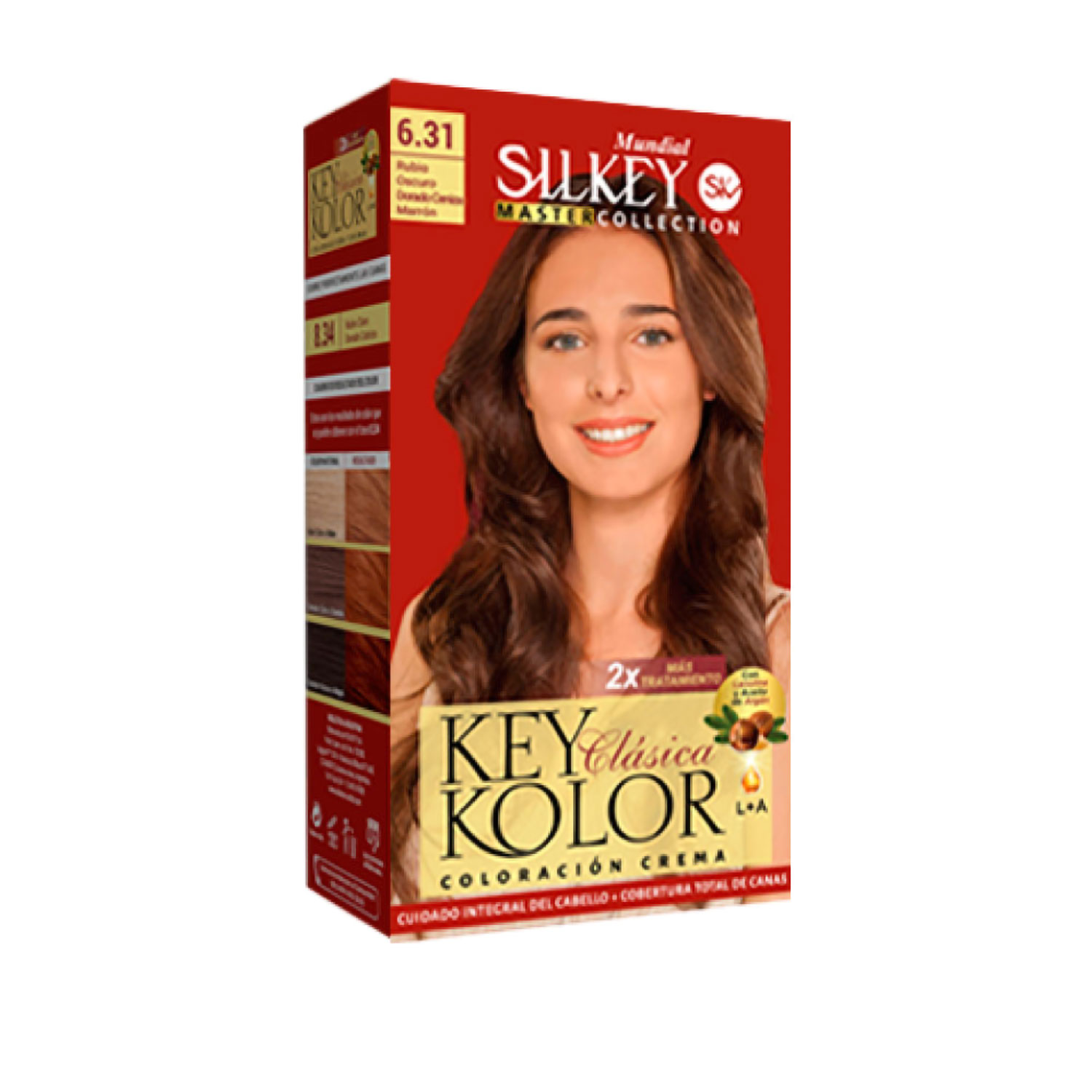 Kit Tintura Capilar Silkey Key Kolor 6,31 Rubio Oscuro Dorado Ceniza Marron X 1 U