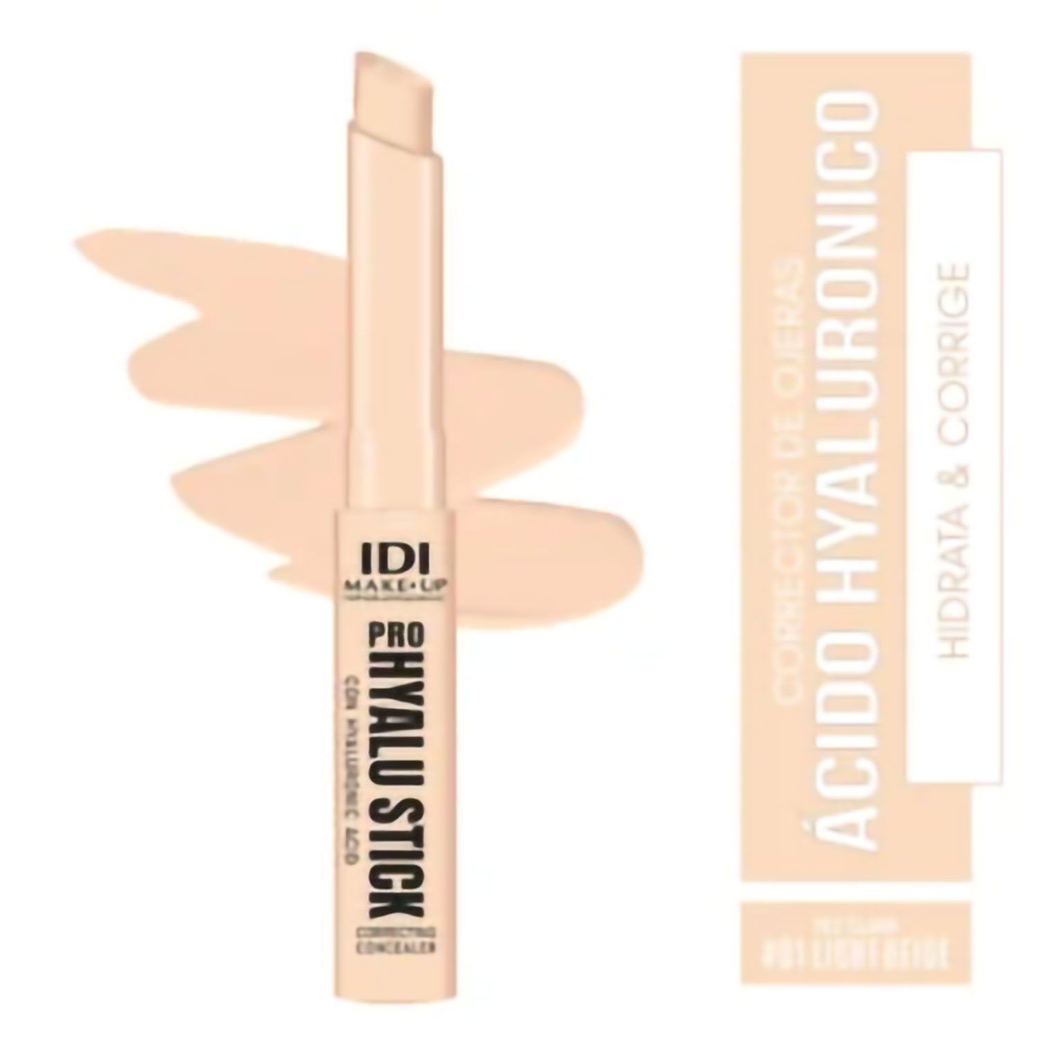 Corrector De Ojeras Idi Make Up Pro Hyalu Stick 01 Light Beige X 4 Gr