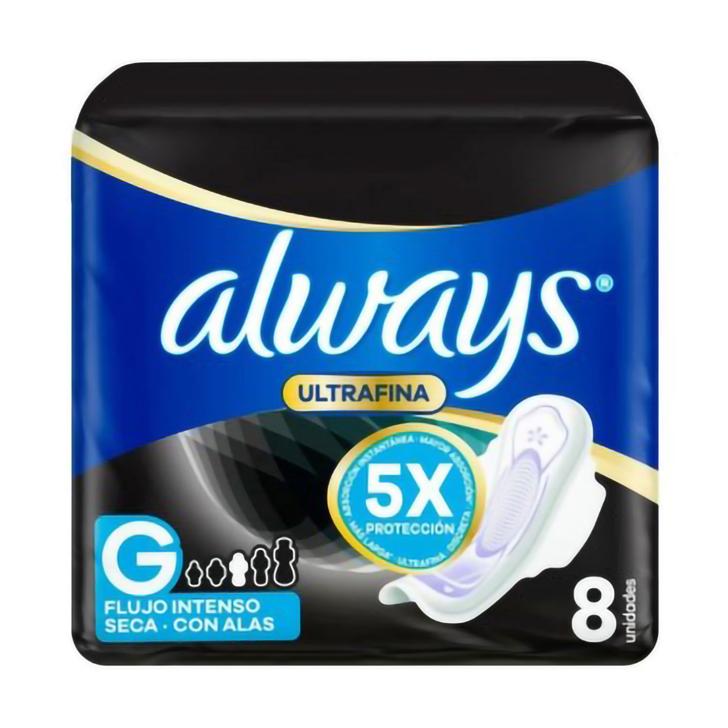 Toallitas Femeninas Always Nocturnas Ultra Seca X 8 U