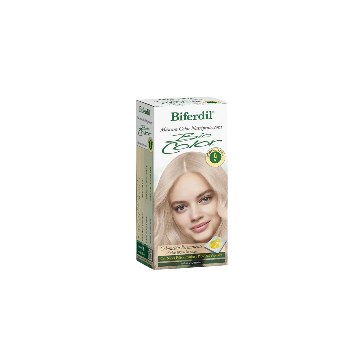 Kit Coloracion Biferdil Bio Color 9 Rubio Muy Claro X 1 U