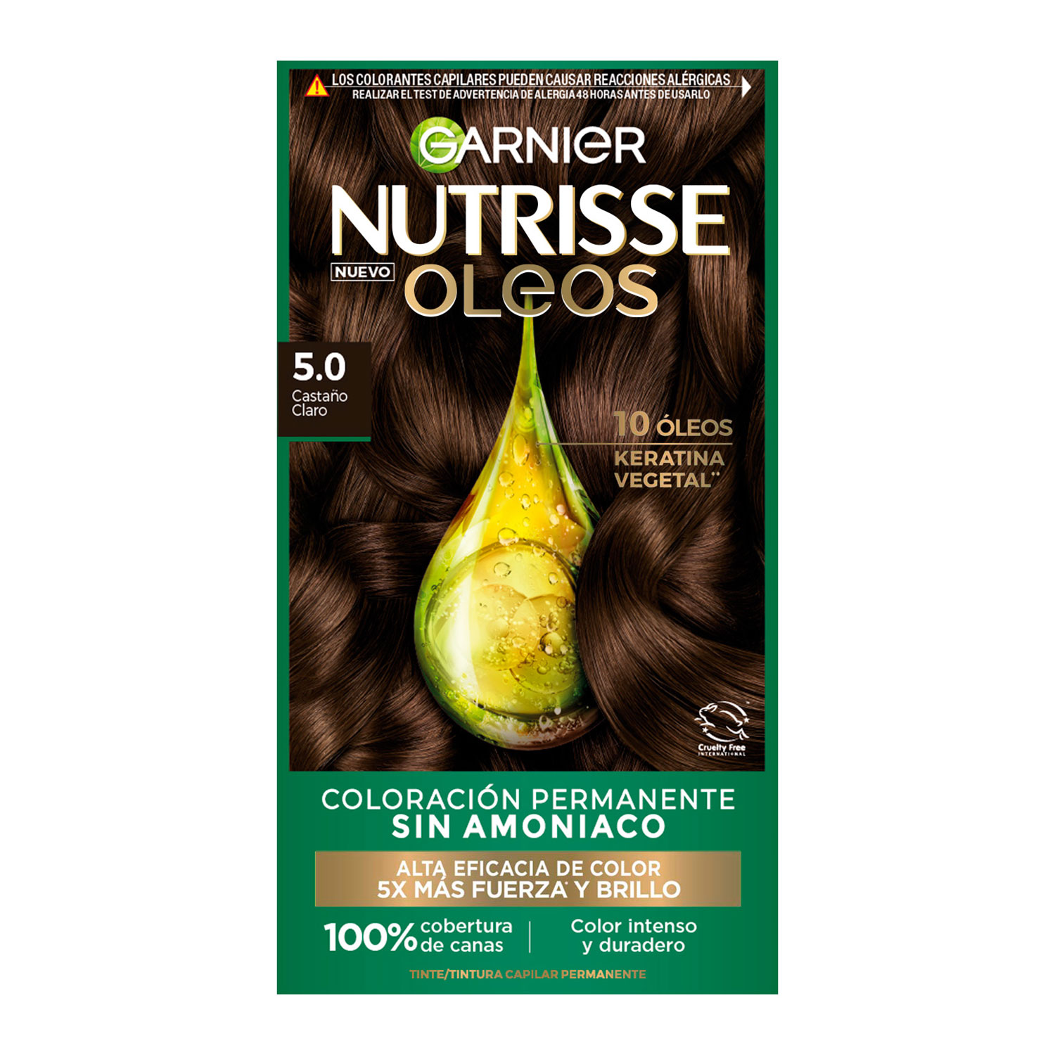 Tintura Permanente en Kit Nutrisse Oleos Sin Amoníaco 5,0 Castaño Claro X 1 U - Imagen 3