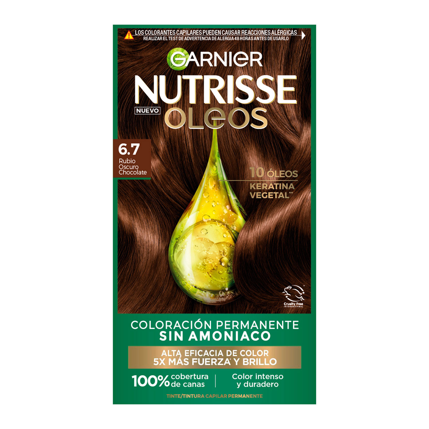 Tintura Permanente en Kit Nutrisse Oleos Sin Amoníaco 6,7 Rubio Oscuro X 1 U - Imagen 3
