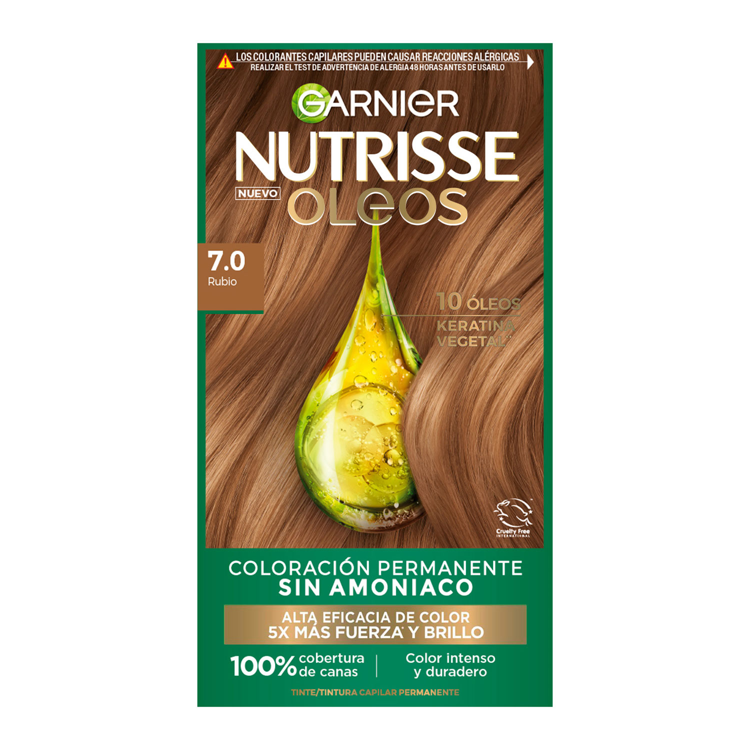 Tintura Permanente en Kit Nutrisse Oleos Sin Amoníaco 7,0 Rubio X 1 U - Imagen 3