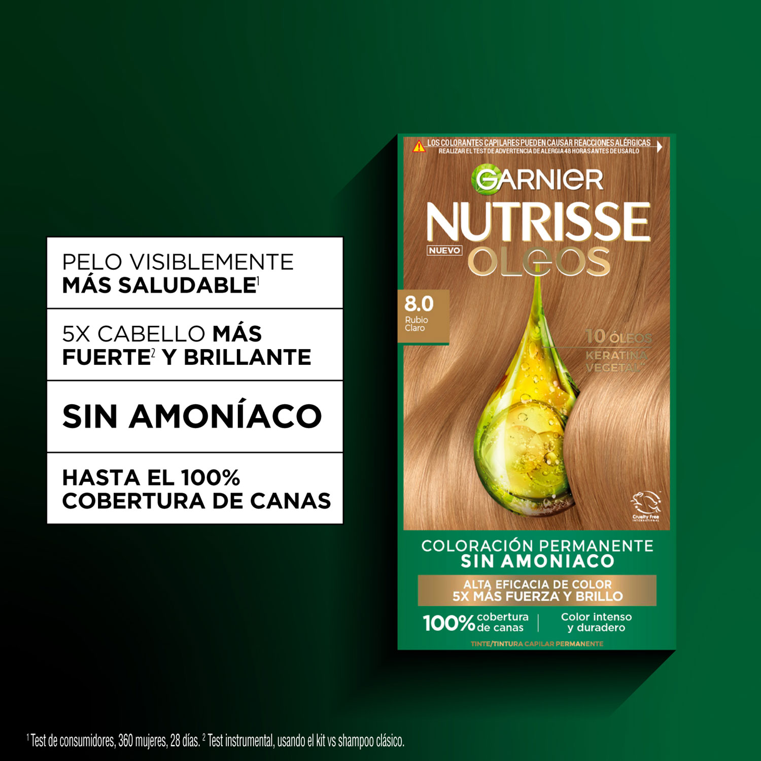 Tintura Permanente en Kit Nutrisse Oleos Sin Amoníaco 7,0 Rubio X 1 U - Imagen 7