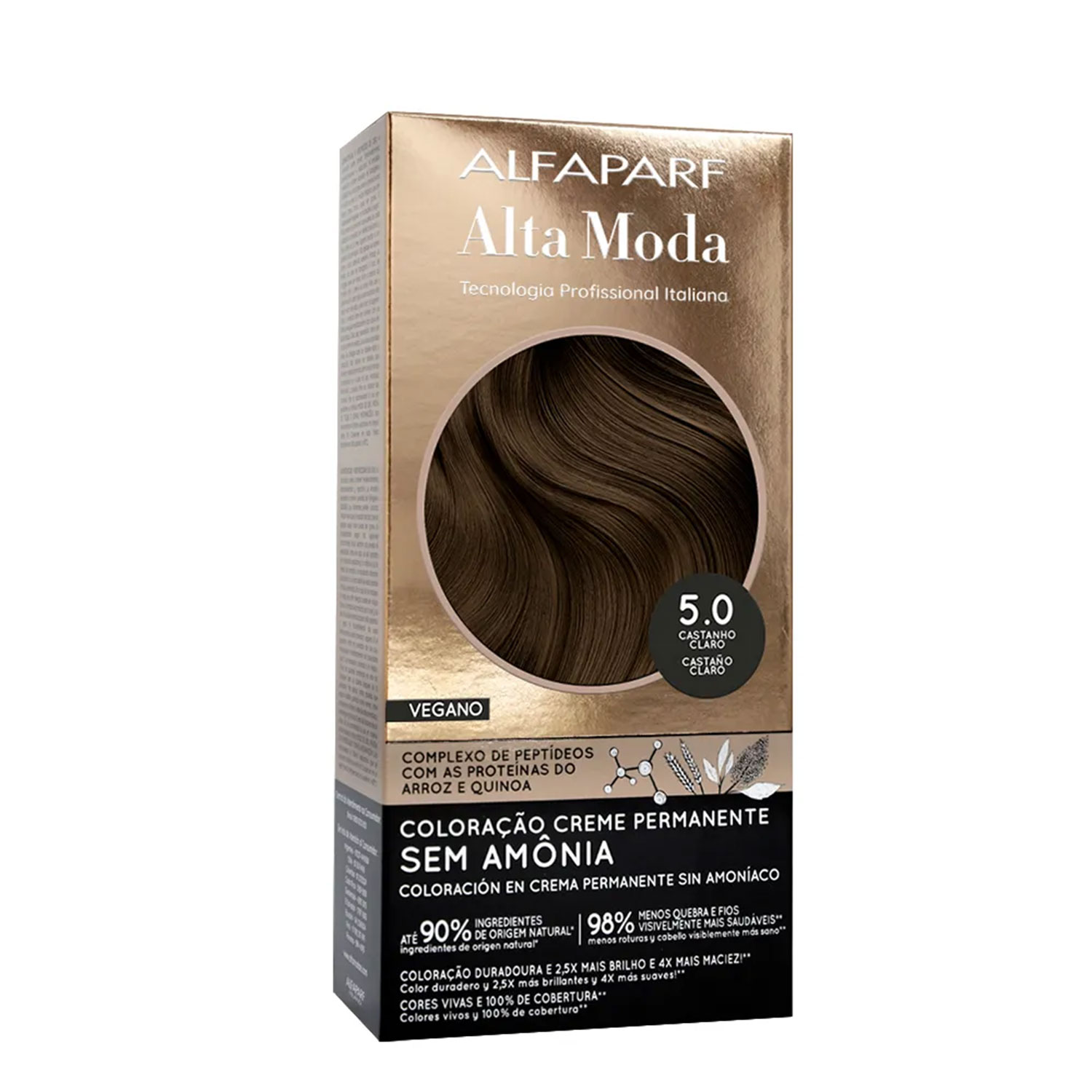 Tintura Permanente en Kit Alta Moda Sin Amoníaco 5 Castaño Claro X 1 U