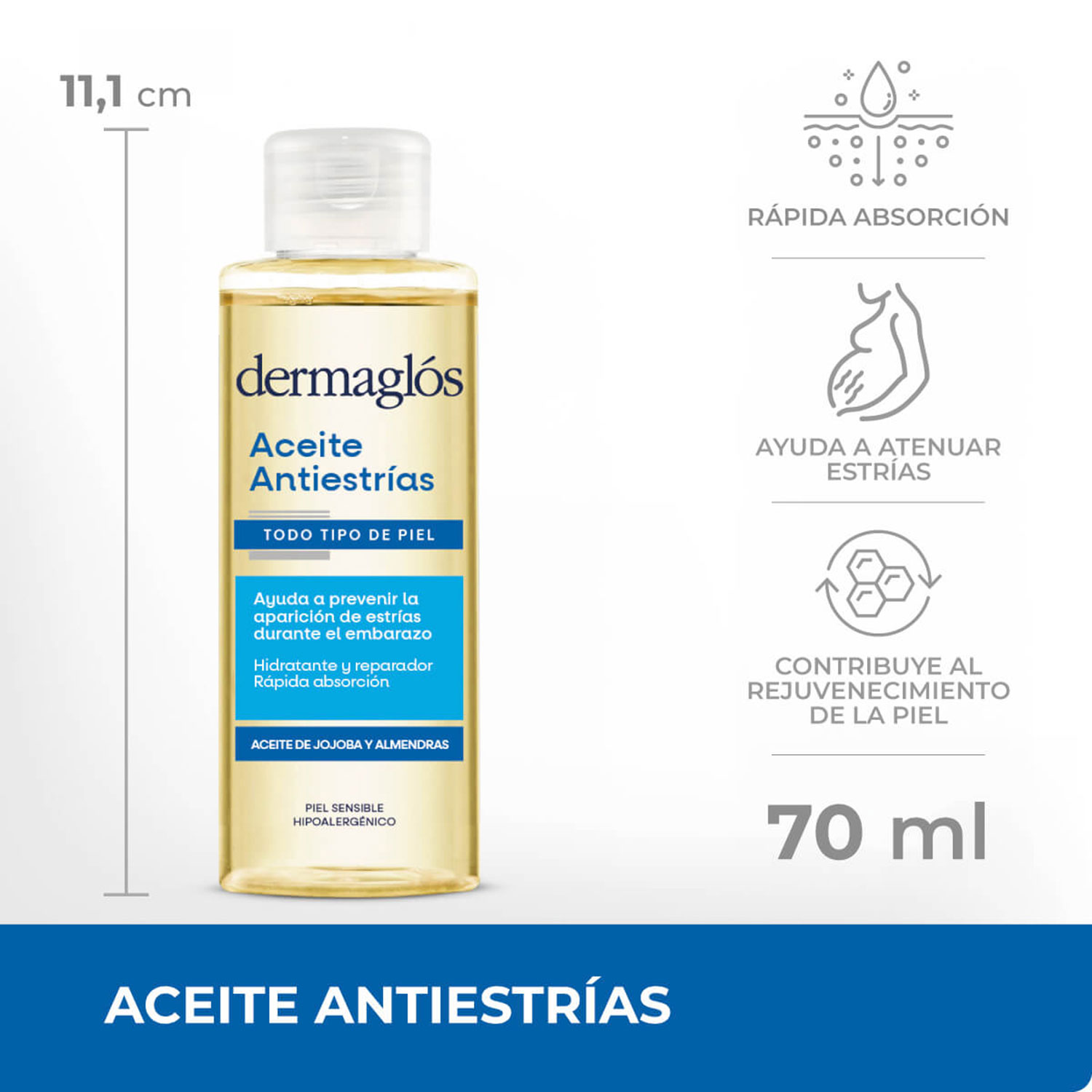 Aceite Antiestrias Dermaglos Todo Tipo De Piel X 70 Gr - Imagen 4